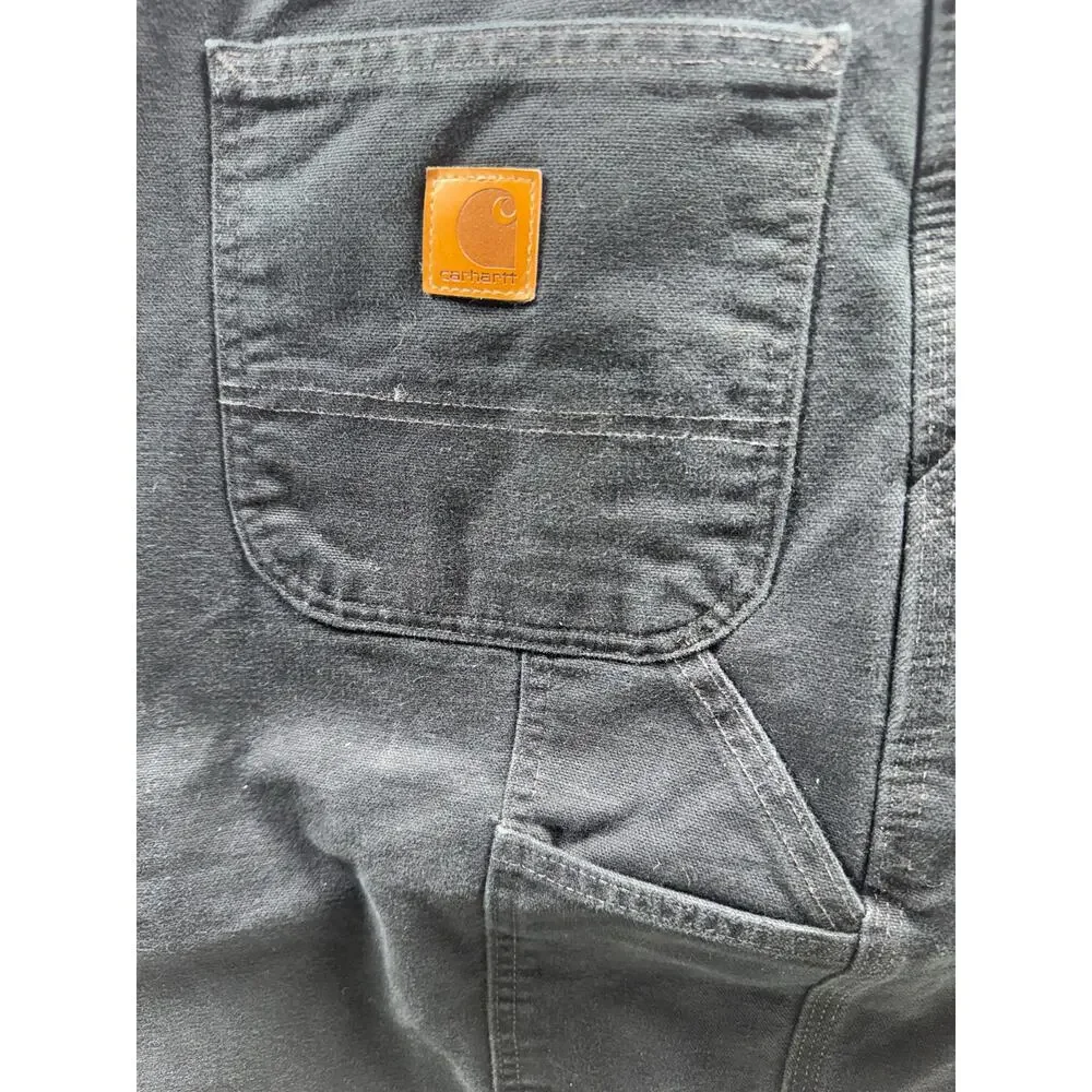 Carhartt Men’s Duck Canvas Black Pants Sz 50X30 B11-BlK Loose Original Fit